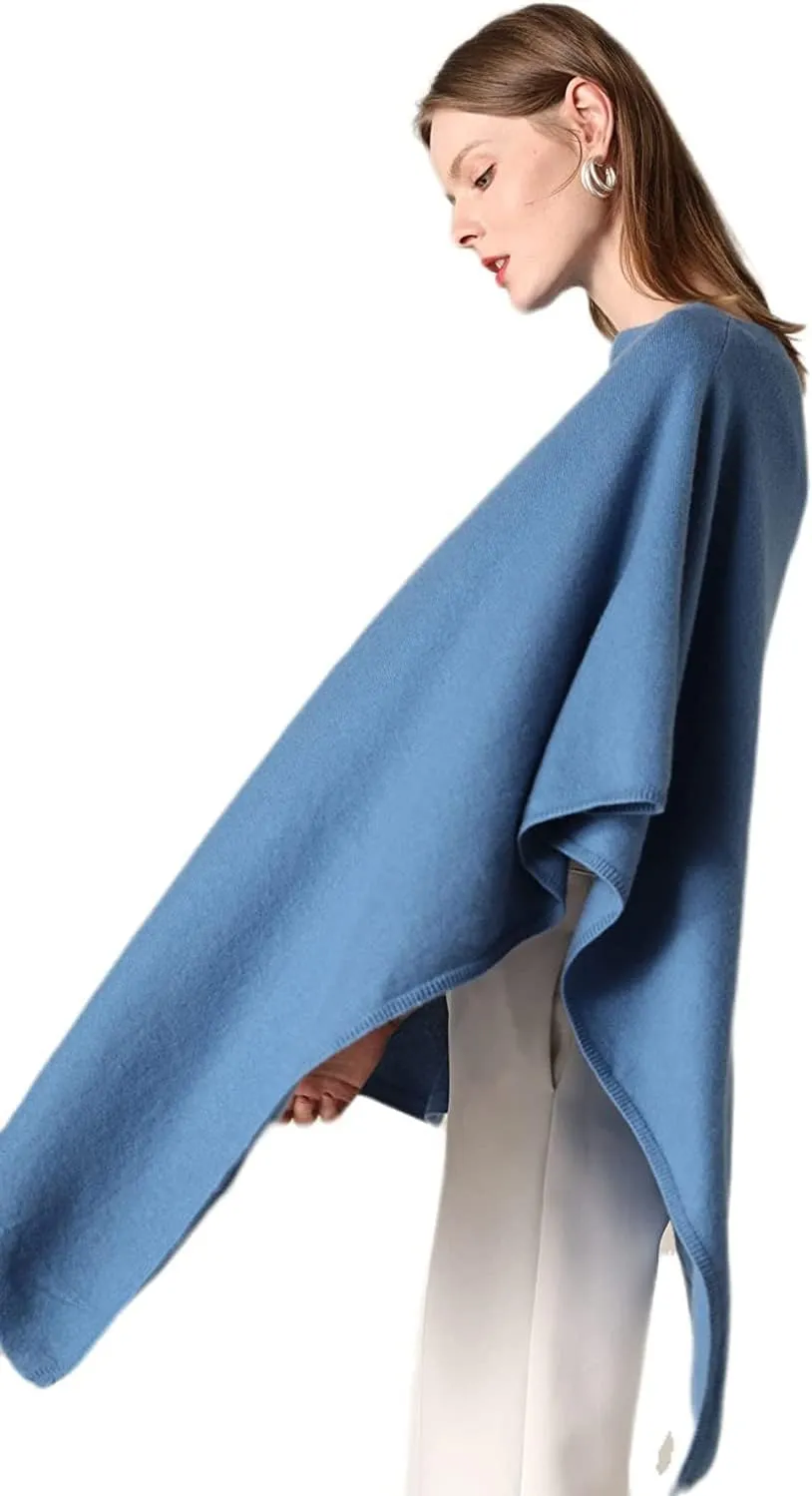 Women's Winter Warm Soft wool blend Poncho Knit cape shawls and wraps