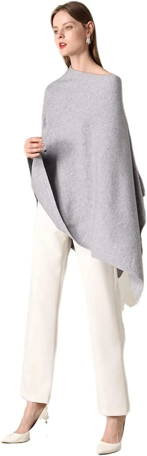 Women's Winter Warm Soft wool blend Poncho Knit cape shawls and wraps