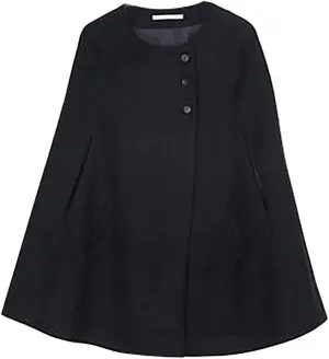 Women's Winter Wool Blend Coats Trendy Warm Baggy Oversized Shawl Wraps Cloak Trench Coat Short Poncho Cape Outwear