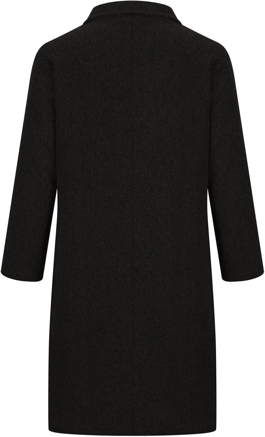 Women's Winter Wool Coat Casual Lapel Single-Breasted Peacoat Long Trench Coat Open Front Cardigan Pea Coat Overcoat