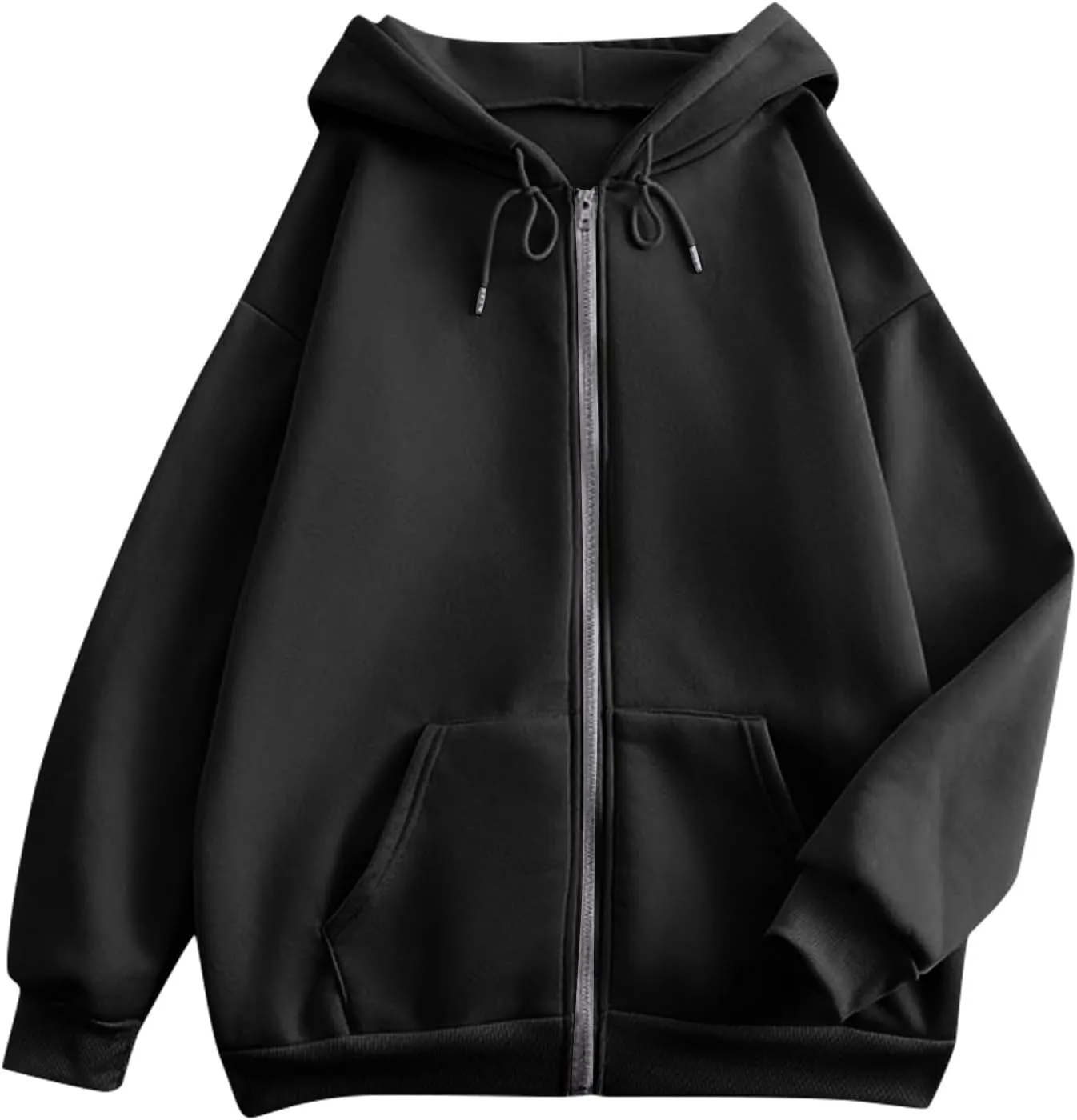 Womens Zip Up Hoodies Y2k Long Sleeve Oversized Hoodies Tunic Cute Sweatshirts Fleece Winter Fall Jackets 2024