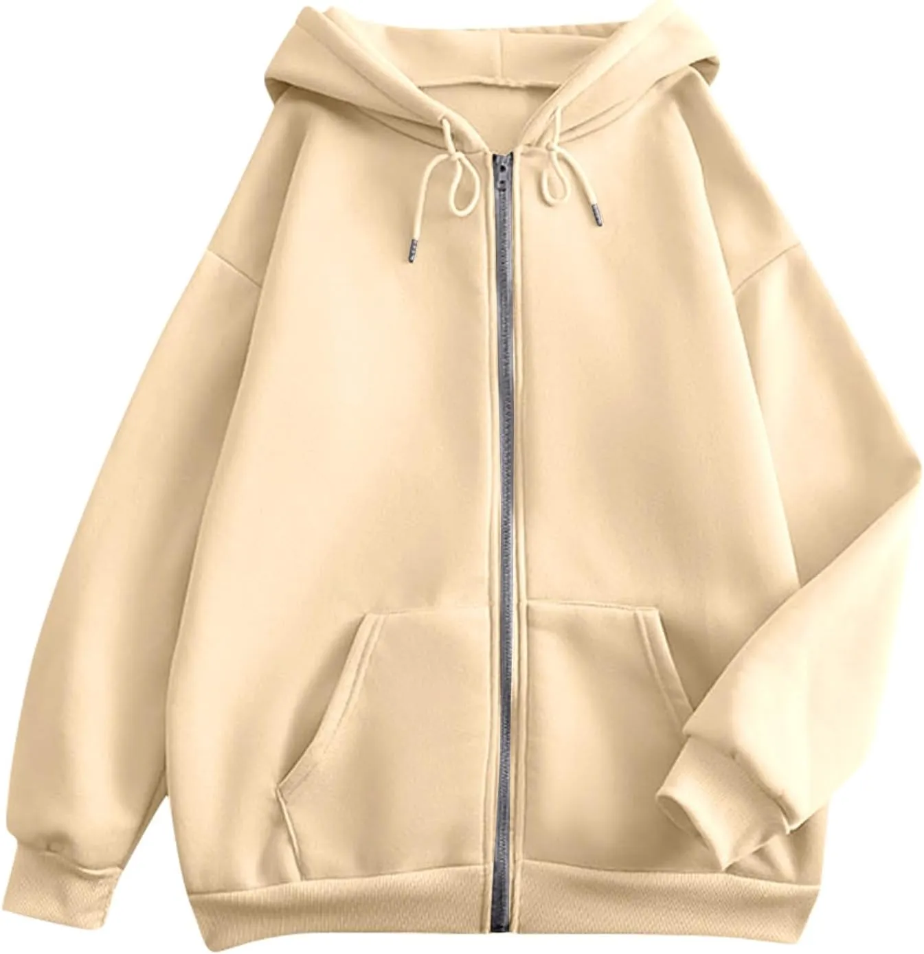 Womens Zip Up Hoodies Y2k Long Sleeve Oversized Hoodies Tunic Cute Sweatshirts Fleece Winter Fall Jackets 2024