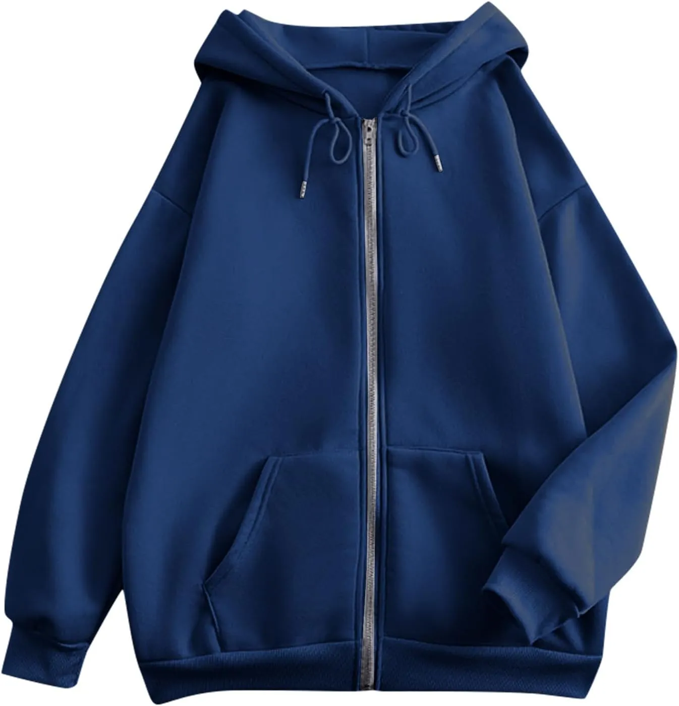 Womens Zip Up Hoodies Y2k Long Sleeve Oversized Hoodies Tunic Cute Sweatshirts Fleece Winter Fall Jackets 2024
