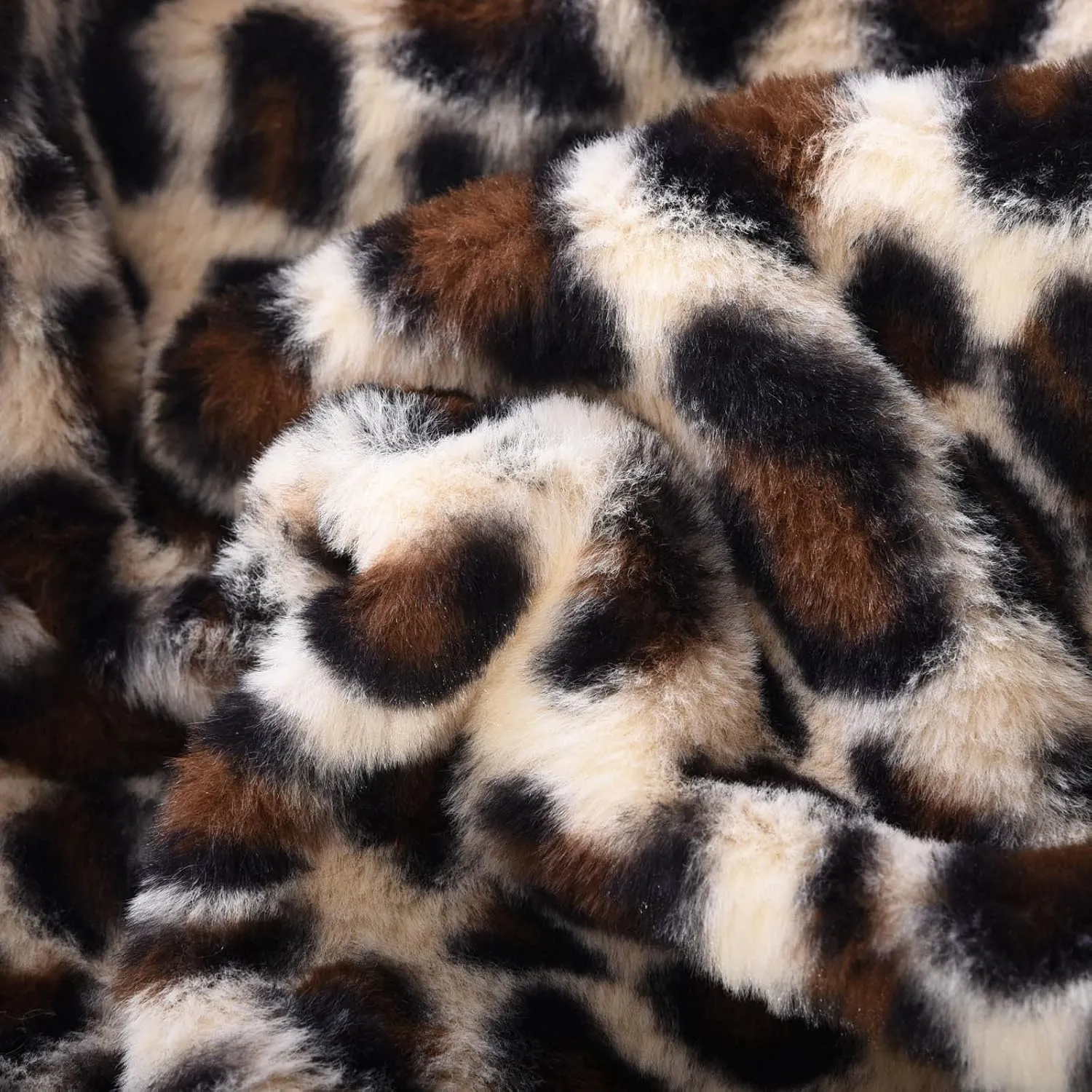 XUNRYAN Hoodies for Men Big and Tall Winter Jackets with Hood Fuzzy Full Zip Up Fleece Leopard Faux-Fur Coats Outerwear