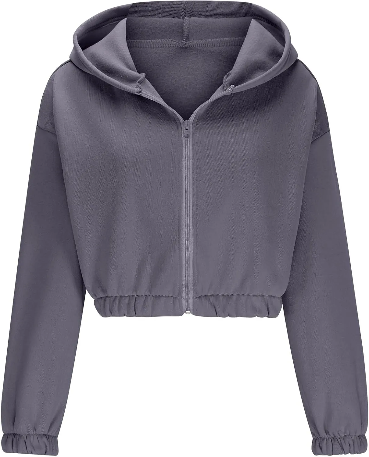 XUNRYAN Women Hoodies Lightweight Thin Fleece Jackets Short Winter Coats Hooded Warm Cropped Outerwear Y2K Clothes Streetwear