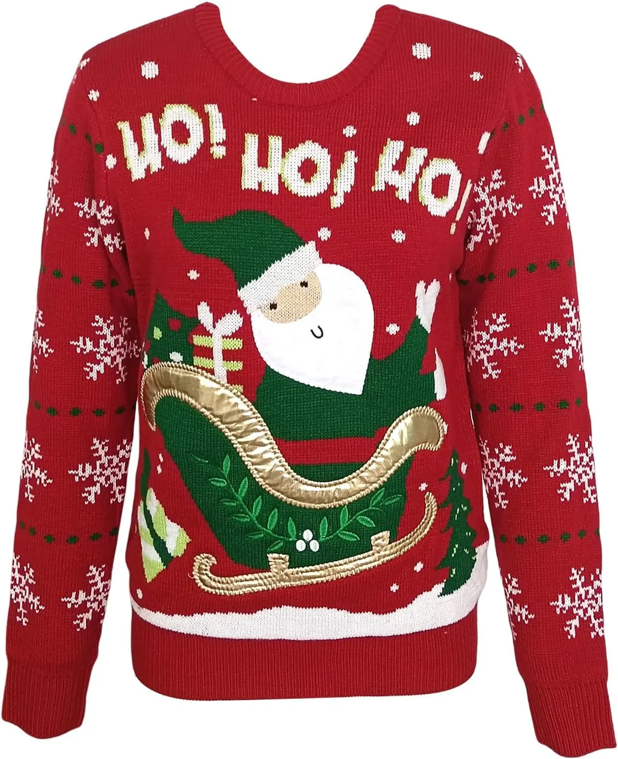 Yimoon Ugly Christmas Sweater for Women Funny Xmas Long Sleeve Knit Pullover Top Cute Santa Tree Reindeer Sweater